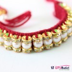 White Golden Silk Thread Kada Rakhi