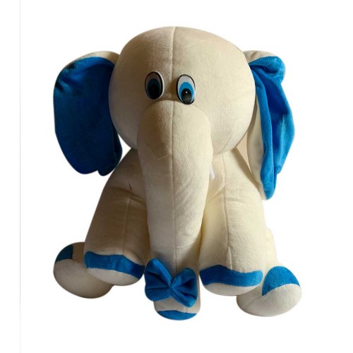 White Blue Elephant Soft Toys