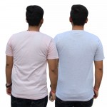 Baby Pink Melange Round Neck T-Shirt