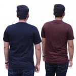 Black Brown Round Neck T-Shirt