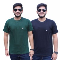 Green Black Round Neck T-Shirt