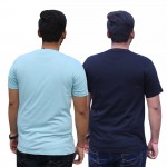 Ice Blue Black Round Neck T-Shirt