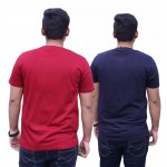 Red Navy Blue Round Neck T-Shirt