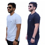 White Black Round Neck T-Shirt