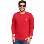 Red Round Neck Full Sleeve T-Shirt