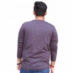 Dark Grey Round Neck Full Sleeve T-Shirt