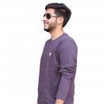 Dark Grey Round Neck Full Sleeve T-Shirt