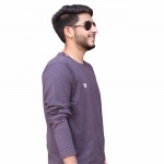 Dark Grey Round Neck Full Sleeve T-Shirt