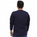 Navy Blue Round Neck Full Sleeve T-Shirt