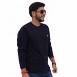 Navy Blue Round Neck Full Sleeve T-Shirt