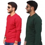 Red Green Round Neck Full Sleeve T-Shirt