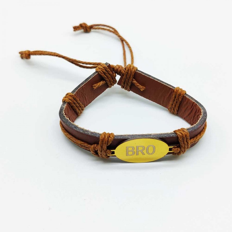 Kalpit Gold Leather Bracelet for Men